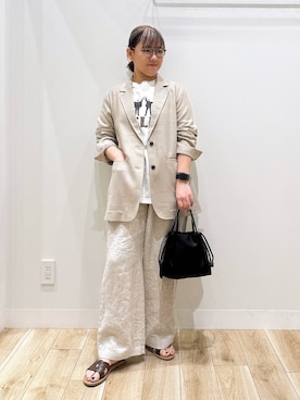 「RODE SKO（ロデスコ）のアイテム（バッグ、ブラック系）」を使った、ながせさん（レディース・156cm）の春コーディネート