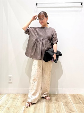 「30代前半」｜「アイテム（アクセサリー）」を使った、ながせさん（レディース・156cm）の夏コーディネート