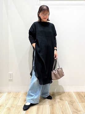 「アイテム（チュニック）」を使った、ながせさん（レディース・156cm）の秋コーディネート