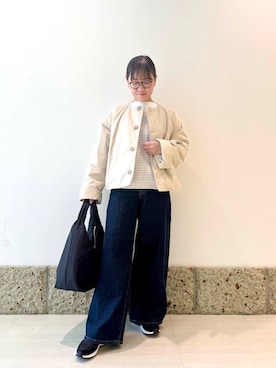 「URBAN RESEARCH DOORS（アーバンリサーチドアーズ）のクッショントート（トートバッグ）」を使った、ながせさん（レディース・156cm）の冬コーディネート