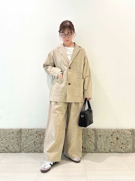 「ナチュラル×カジュアル」｜「アイテム（その他アウター）」を使った、ながせさん（レディース・156cm）の春コーディネート