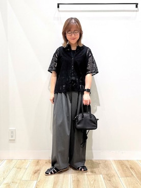 「オフィス」｜「アイテム（サンダル）」を使った、ながせさん（レディース・156cm）の夏コーディネート