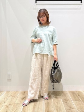 「30代前半」｜「アイテム（アクセサリー）」を使った、ながせさん（レディース・156cm）の夏コーディネート