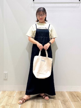「Lee（リー）の『別注』Lee×DOORS　キャミワンピース（ワンピース）」を使った、ながせさん（レディース・156cm）の夏コーディネート