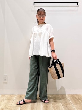 「30代前半」｜「アイテム（アクセサリー）」を使った、ながせさん（レディース・156cm）の夏コーディネート
