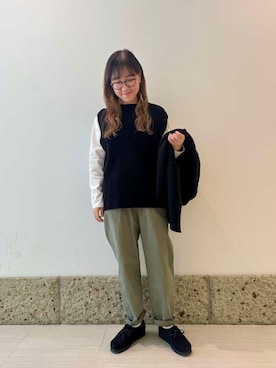「アイテム（ステンカラーコート）」を使った、ながせさん（レディース・156cm）の冬コーディネート