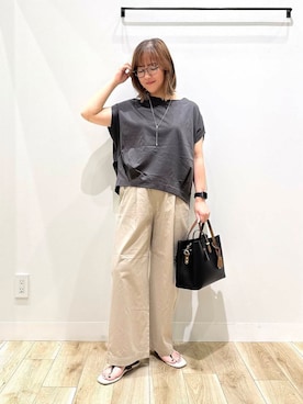 「オフィス」｜「アイテム（サンダル）」を使った、ながせさん（レディース・156cm）の夏コーディネート