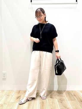 「機能性素材」｜「アイテム（アクセサリー）」を使った、ながせさん（レディース・156cm）の夏コーディネート