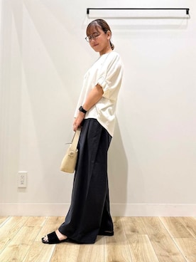 「MARCO BIANCHINI（マルコビアンチーニ）のアイテム」を使った、ながせさん（レディース・156cm）の夏コーディネート