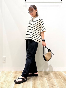 「MARCO BIANCHINI（マルコビアンチーニ）のアイテム」を使った、ながせさん（レディース・156cm）の夏コーディネート
