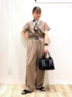 「アイテム（バンダナ/スカーフ）」を使った、ながせさん（レディース・156cm）の夏コーディネート