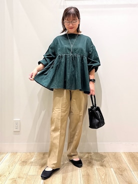 「アイテム（ネックレス）」を使った、ながせさん（レディース・156cm）の秋コーディネート
