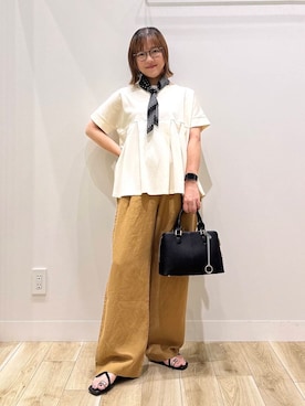 「SMELLY（スメリー）のアイテム（財布/小物）」を使った、ながせさん（レディース・156cm）の夏コーディネート