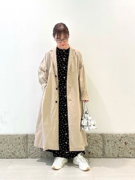 「ナチュラル×カジュアル」｜「アイテム（その他アウター）」を使った、ながせさん（レディース・156cm）の春コーディネート
