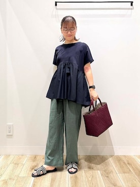 「オフィス」｜「アイテム（サンダル）」を使った、ながせさん（レディース・156cm）の夏コーディネート