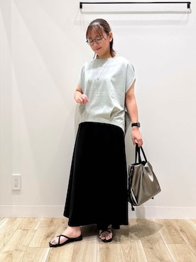 「オフィス」｜「アイテム（サンダル）」を使った、ながせさん（レディース・156cm）の夏コーディネート