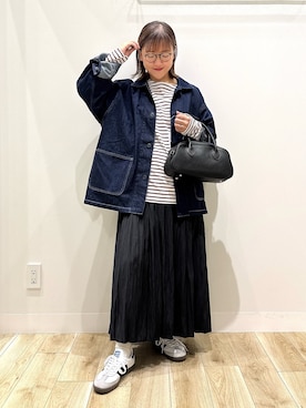 「アイテム（スカート）」を使った、ながせさん（レディース・156cm）の秋コーディネート