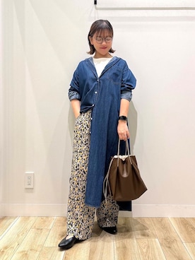 「ウエストゴム」｜「アイテム（ワンピース/ドレス）」を使った、ながせさん（レディース・156cm）の夏コーディネート