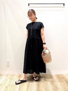「30代前半」｜「アイテム（アクセサリー）」を使った、ながせさん（レディース・156cm）の夏コーディネート