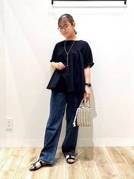 「30代前半」｜「アイテム（アクセサリー）」を使った、ながせさん（レディース・156cm）の夏コーディネート