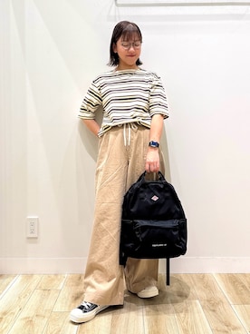 「アイテム（バックパック/リュック）」を使った、ながせさん（レディース・156cm）の夏コーディネート