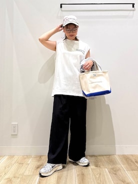 「NIKE（ナイキ）のNIKE　P-6000（スニーカー）」を使った、ながせさん（レディース・156cm）の夏コーディネート