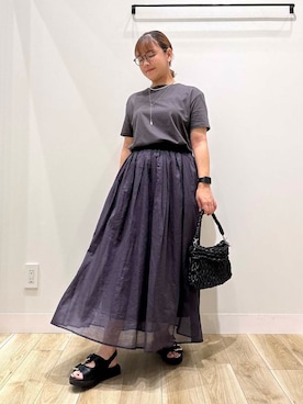 「30代前半」｜「アイテム（アクセサリー）」を使った、ながせさん（レディース・156cm）の夏コーディネート