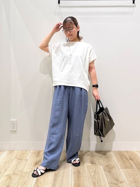 「オフィス」｜「アイテム（サンダル）」を使った、ながせさん（レディース・156cm）の夏コーディネート