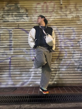 「Champion（チャンピオン）のアイテム（ジャケット/アウター）」を使った、ハリーさん（メンズ・181cm）の冬コーディネート