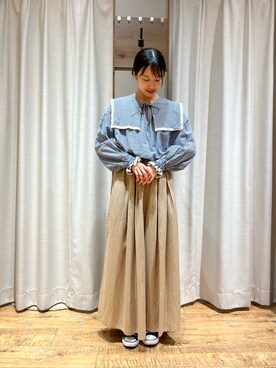 「ゆべしコラボ」｜「アイテム（パンツ）」を使った、ァ ォ ィ🪿さん（レディース・160cm）の春コーディネート