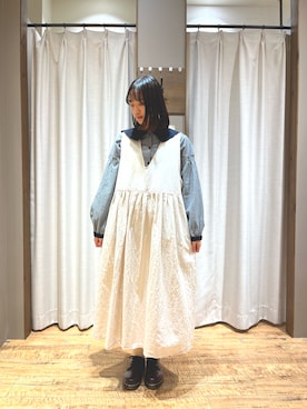 「Samansa Mos2（サマンサ モスモス）の配色前後2WAYブラウス（シャツ/ブラウス）」を使った、ァ ォ ィ🪿さん（レディース・160cm）の冬コーディネート