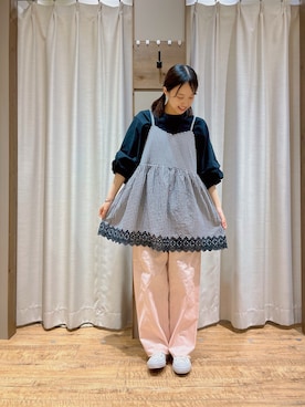 「サマンサ モスモス(Samansa Mos2)」｜「アイテム（スウェット）」を使った、ァ ォ ィ🪿さん（レディース・160cm）の春コーディネート