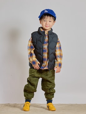 「アイテム（ベスト）」を使った、STKくんさん（キッズ・100cm）の秋コーディネート