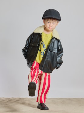 「BOBO CHOSES（ボボショーズ）のDiagonal Bobo Choses sweatshirt（スウェット）」を使った、STKくんさん（キッズ・100cm）の秋コーディネート