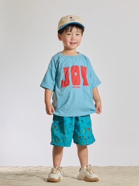 「BOBO CHOSES（ボボショーズ）のJoy T-shirt（Tシャツ/カットソー）」を使った、STKくんさん（キッズ・100cm）の夏コーディネート
