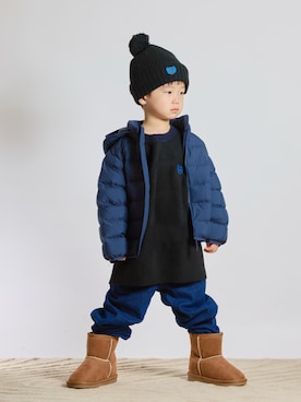 「アイテム（ニット/セーター）」を使った、STKくんさん（キッズ・100cm）の秋コーディネート