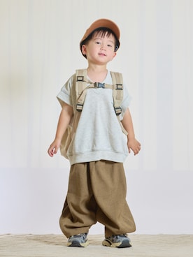 「アイテム（バッグ）」を使った、STKくんさん（キッズ・100cm）の秋コーディネート