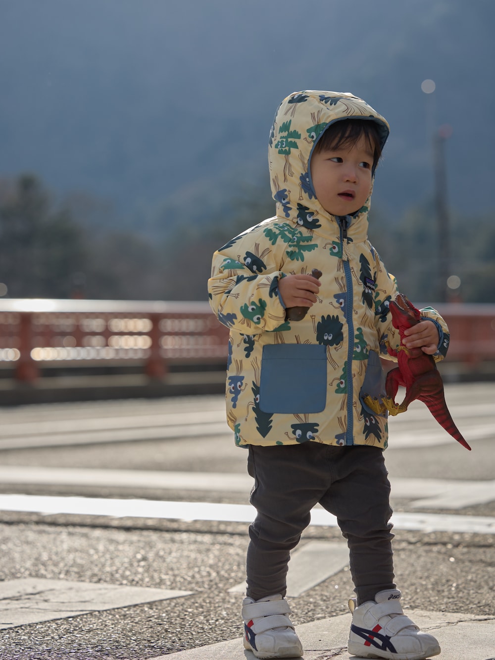 「男の子コーデ、ダウンジャケット、ダウン、ダウンコート、パタゴニアキッズ、アウトドアスタイル、パタゴニア」｜「patagoniaのアイテム（ダウンジャケット/コート、ベージュ系）」を使った、STKくんさん（キッズ・90cm）の冬コーディネートの1枚目の写真
