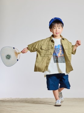 「アイテム（キャップ）」を使った、STKくんさん（キッズ・100cm）の夏コーディネート