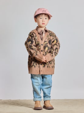 「LOWRYS FARM（ローリーズファーム）のオンブレチェックＢＩＧシャツ　 571066（シャツ/ブラウス）」を使った、STKくんさん（キッズ・100cm）の秋コーディネート