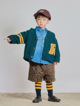 「アイテム（レッグウェア）」を使った、STKくんさん（キッズ・100cm）の秋コーディネート