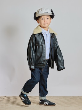 「アイテム（ブルゾン）」を使った、STKくんさん（キッズ・100cm）の秋コーディネート