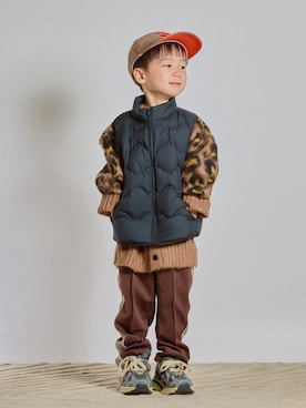 「アイテム（キャップ）」を使った、STKくんさん（キッズ・100cm）の秋コーディネート