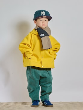 「アイテム（マフラー）」を使った、STKくんさん（キッズ・100cm）の秋コーディネート