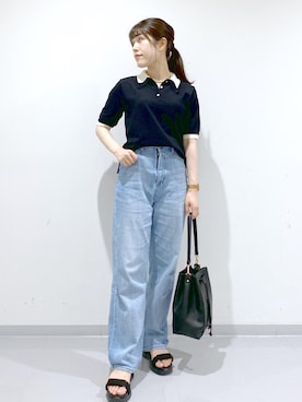 「アイテム（ポロシャツ）」を使った、Sayuさん（レディース・155cm・30代）の夏コーディネート