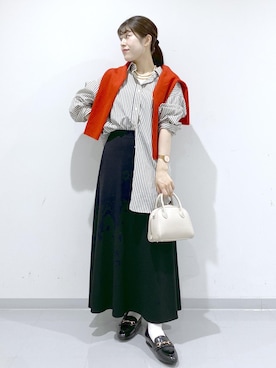 「アイテム（ローファー）」を使った、Sayuさん（レディース・155cm・30代）の秋コーディネート