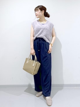 「アイテム（ローファー）」を使った、Sayuさん（レディース・155cm・30代）の夏コーディネート