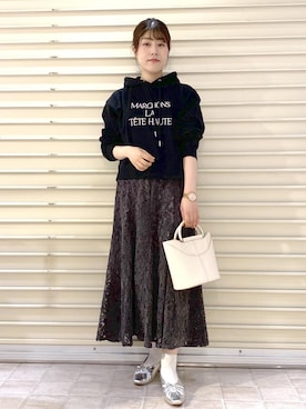 「アイテム（パーカー）」を使った、Sayuさん（レディース・155cm・30代）の秋コーディネート