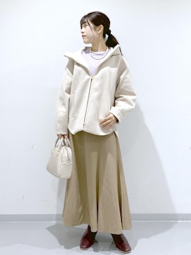 「アイテム（ボストンバッグ）」を使った、Sayuさん（レディース・155cm・30代）の秋コーディネート