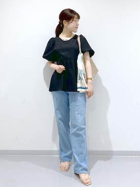 「アイテム（バンダナ/スカーフ）」を使った、Sayuさん（レディース・155cm）の夏コーディネート